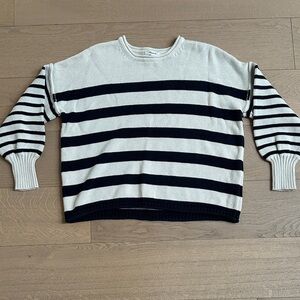 Madewell Black and White Striped Women's Sweater
